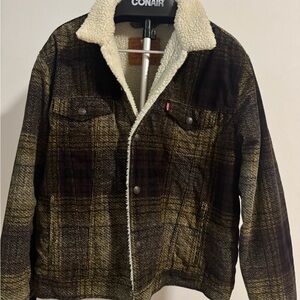 Levi's Men's Dark Brown Plaid Jacket